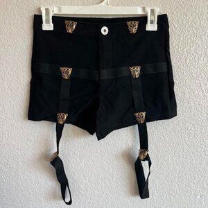 Black Shorts w/ Gold Panthers & Thigh Straps